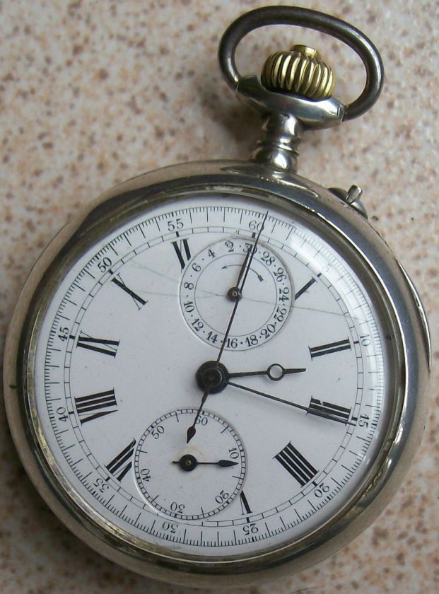   Pocket Watch Silver Case Open Face 52 mm. running condition  
