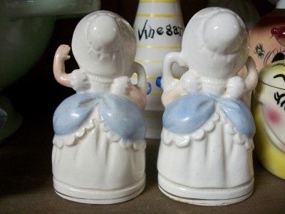   BO PEEP GIRL LAMB NURSERY RHYME SALT AND PEPPER SHAKERS OLD  