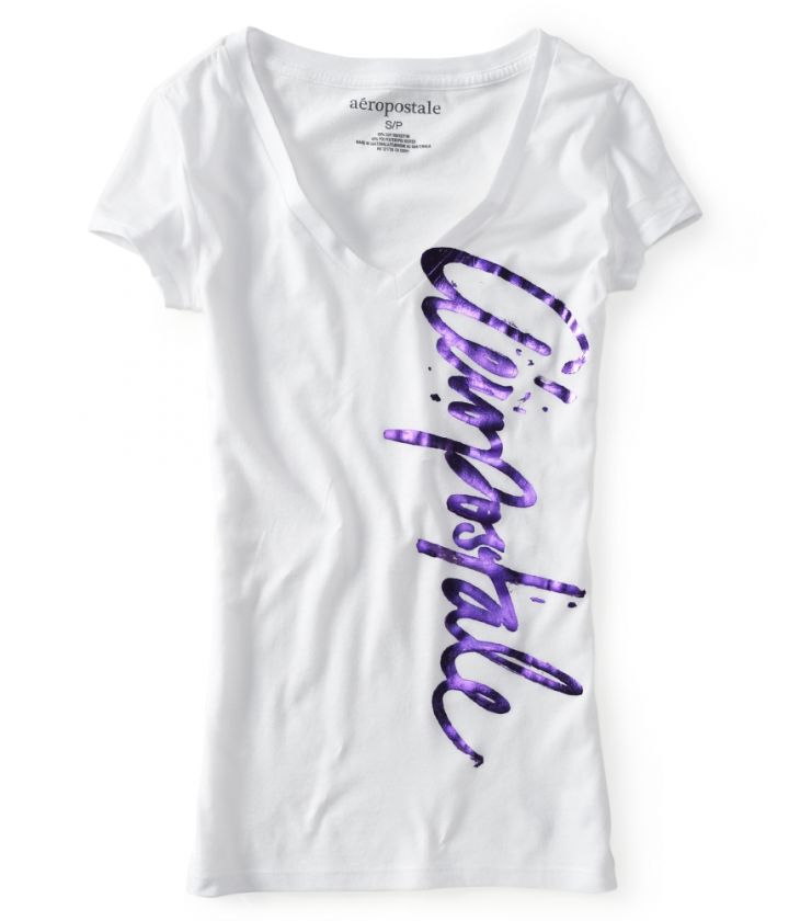 aeropostale womens aero vertical script graphic t  