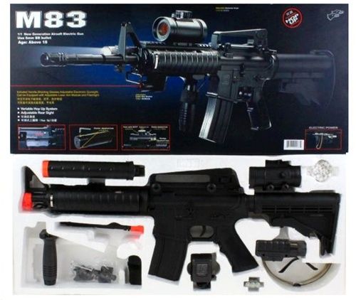 Airsoft Gun DE M83 AEG Automatic Electric Rifle w/ Tactical Flashlight 