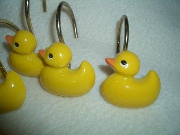 DUCKS Shower Curtain hooks kids bathroom decoration rings 12 Excellent 