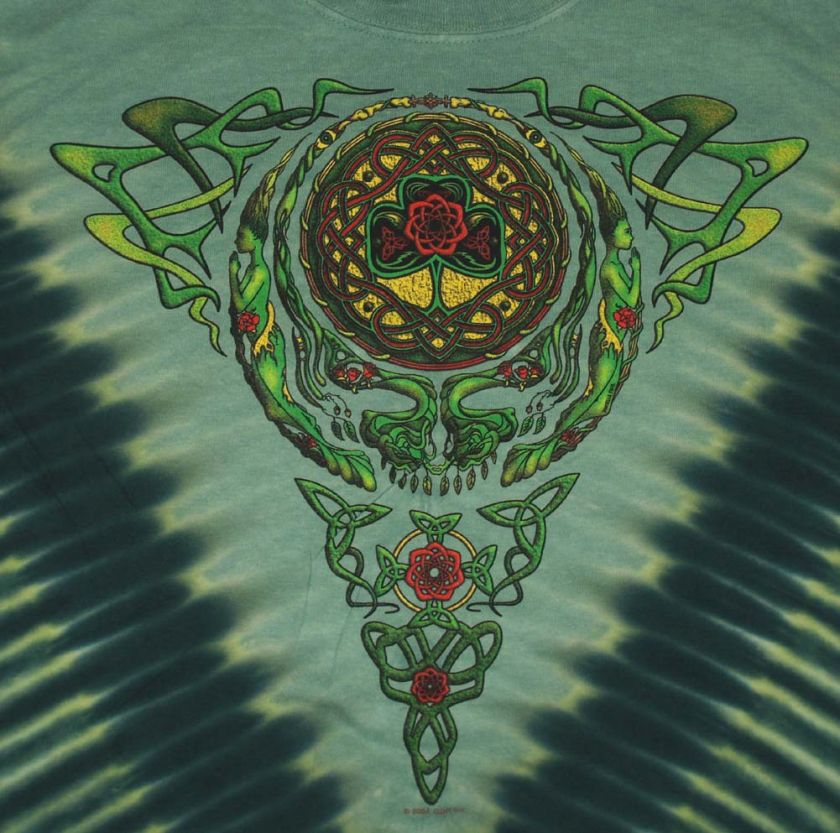 Grateful Dead Celtic Knot Skull Psychedelic Tie Dye T Shirt Tee  