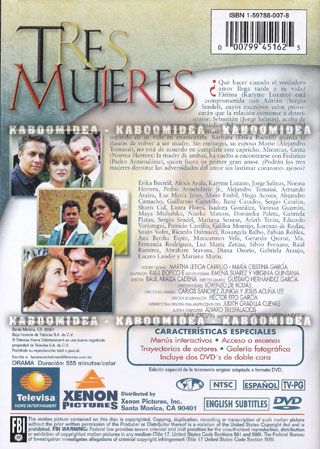 TRES MUJERES Telenovela 2 DVD Novela Novelas NEW  