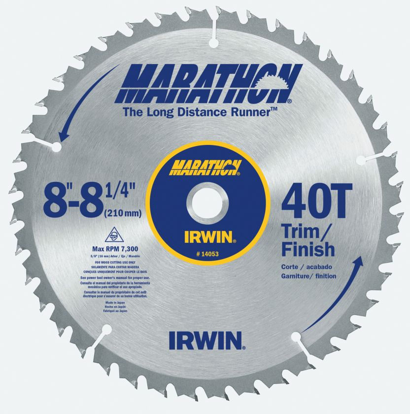   14053 Industrial Tool 8 1/4 in 40T Marathon Miter and Table Saw Blades