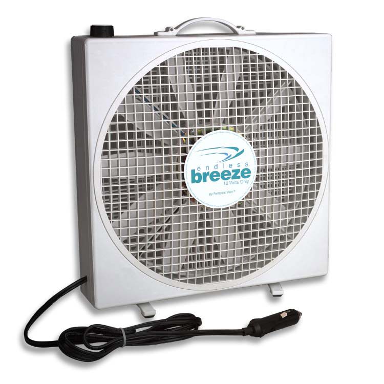 12v, 3 speed box fan endless breeze camper boat rv pets  