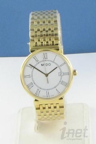   M1130.3.26.1 Mens Quartz White Dial Gold Tone Watch NEW $540  