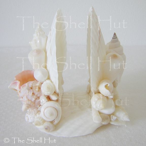 Seashell Napkin Toothpick Holder Handmade Kitchen Desk Letters Real 