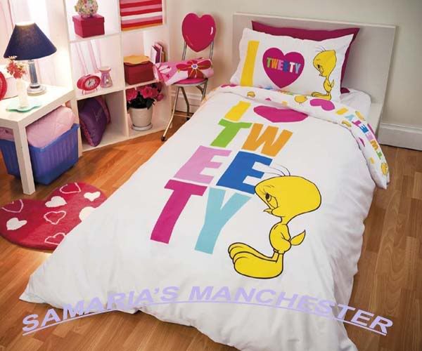 LOVE TWEETY   DOUBLE BED QUILT COVER SET   SO PRETTY   BRAND NEW 