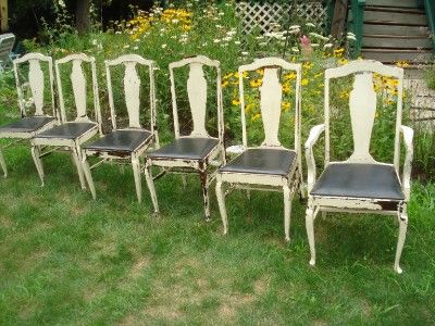   BACK CHAIRS CIRCA EARLY 1800s WALNUT SET OF 6 CHAIRS SHABBY CHIC L@@K