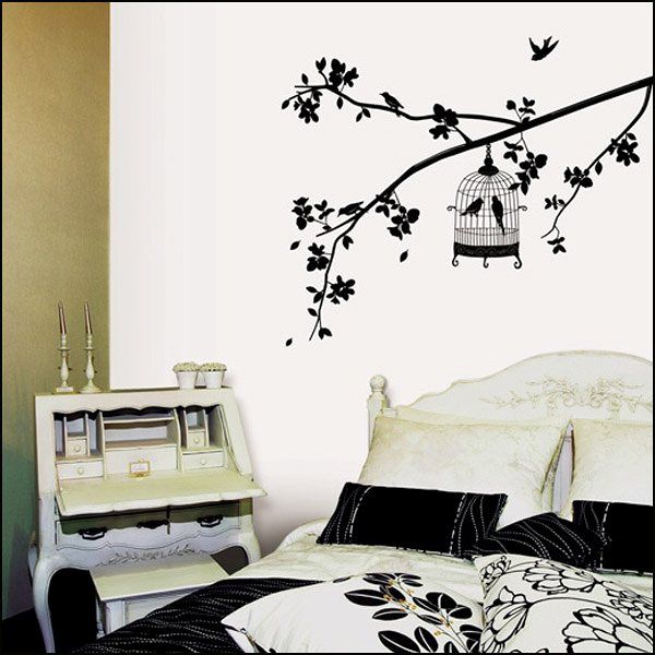 Bird cage Tree,Wall Sticker DIY Mural Deco Decal,R010  