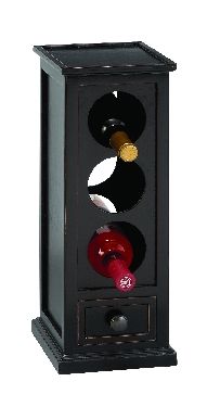 Countertop Wood Wine Rack Black 7X18  